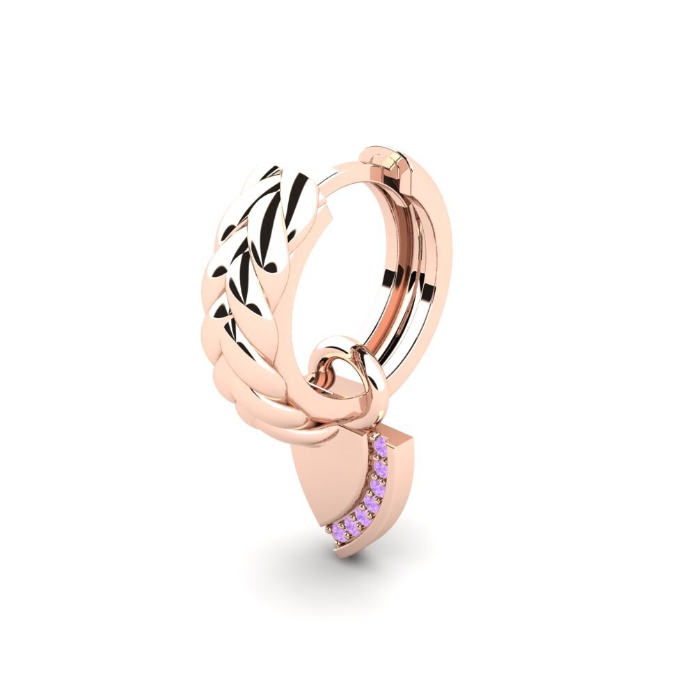 9k Oro Rosa Amatista Pendiente para hombre Mezieres