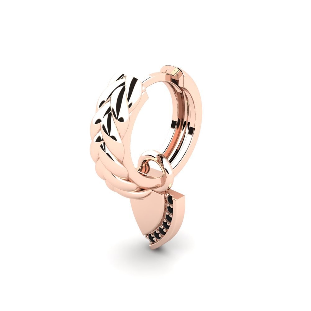 14k Oro Rosa Zafiro negro Pendiente para hombre Mezieres