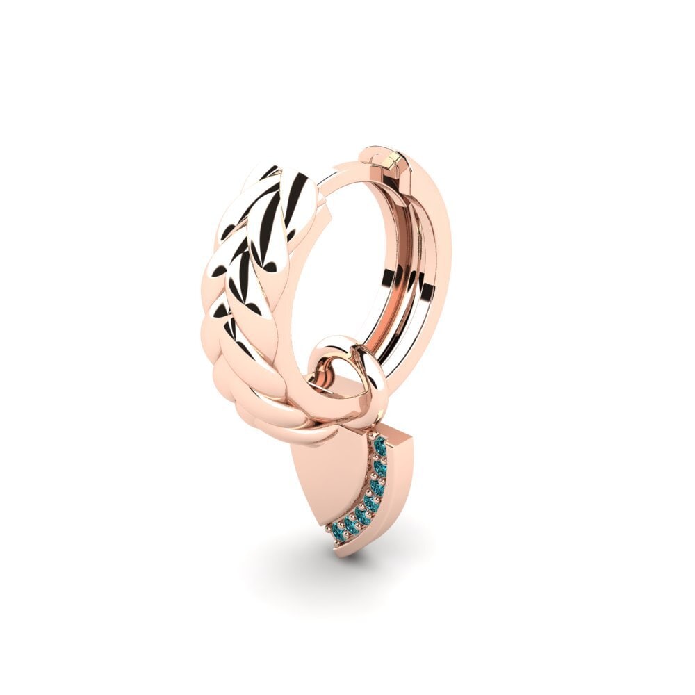 14k Oro Rosa Diamante Azul Pendiente para hombre Mezieres