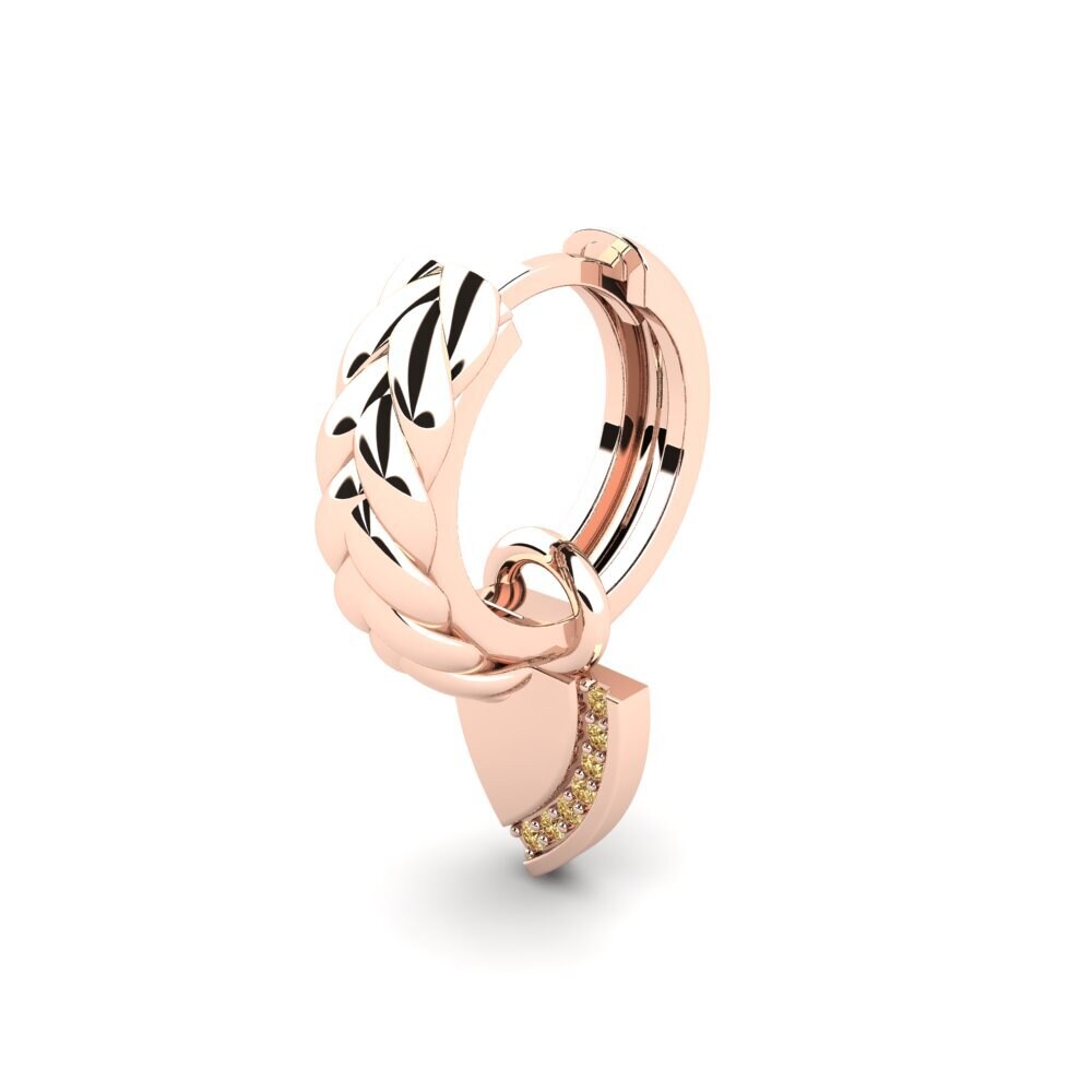 14ct Rose Gold Brown Diamond Men's Earring Mezieres
