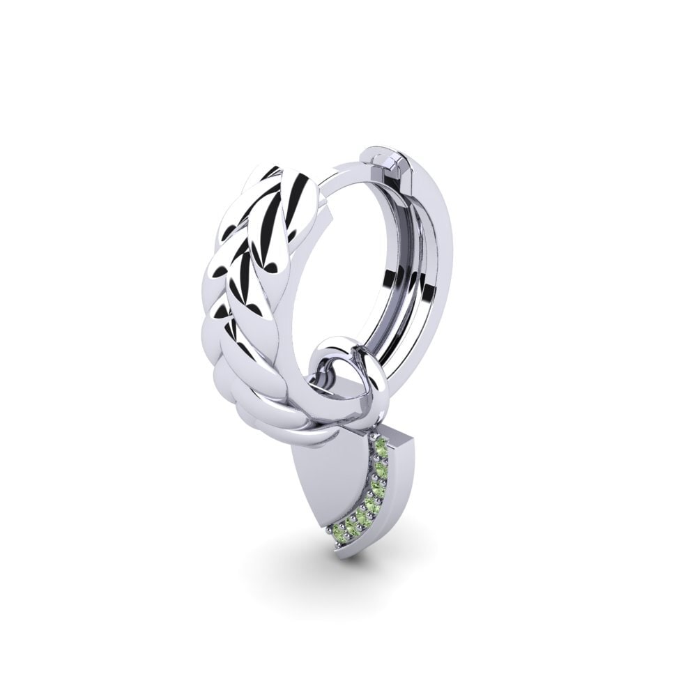 18k Oro Blanco Diamante Verde Pendiente para hombre Mezieres