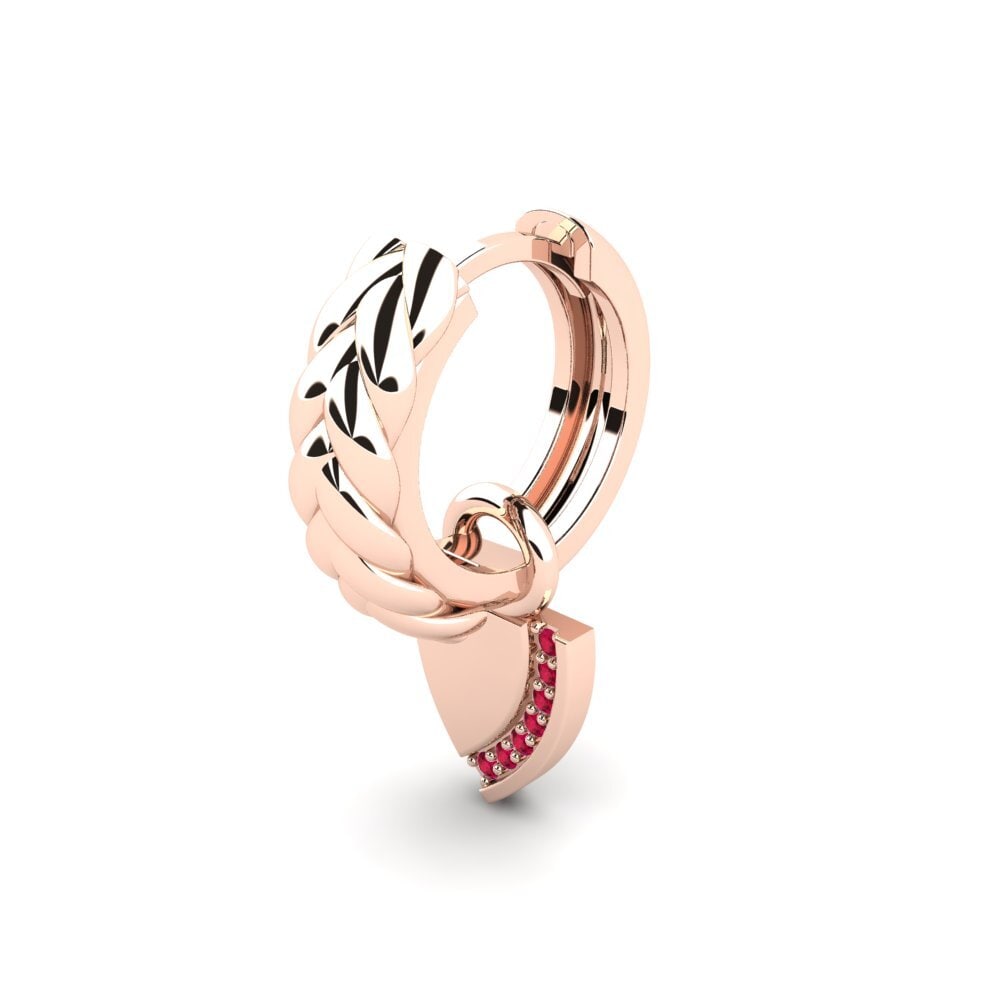 18k Oro Rosa Rubí Pendiente para hombre Mezieres