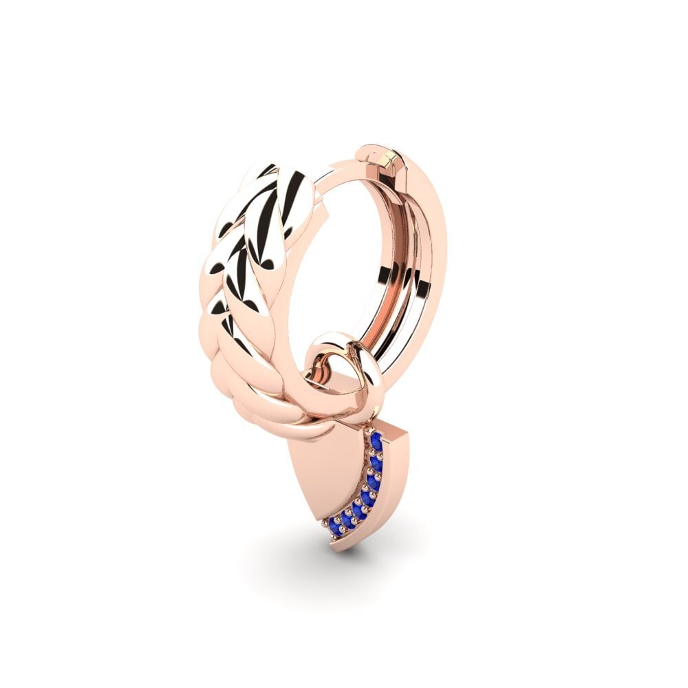 14ct Rose Gold Sapphire Men's Earring Mezieres