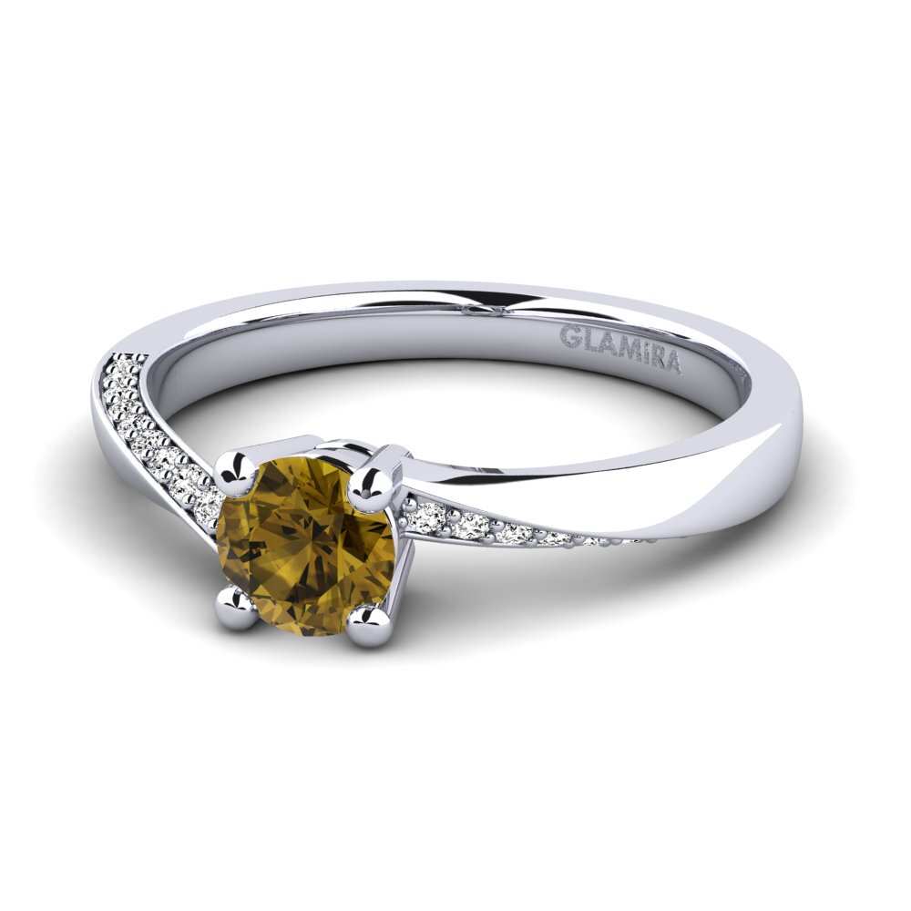 Brown Zircon Engagement Ring Abella