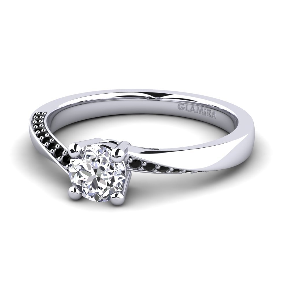 18k Oro Blanco Diamante Anillo de compromiso Abella