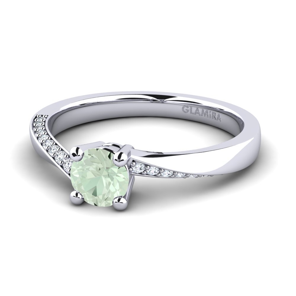 Green Amethyst Engagement Ring Abella