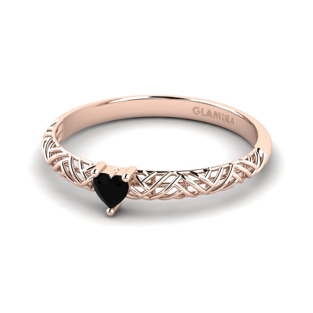 14ct Rose Gold Black Onyx Engagement Ring Adlonn