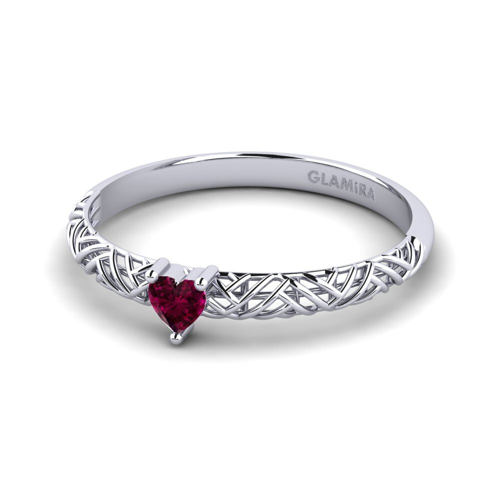 9ct White Gold Rhodolite Garnet Engagement Ring Adlonn