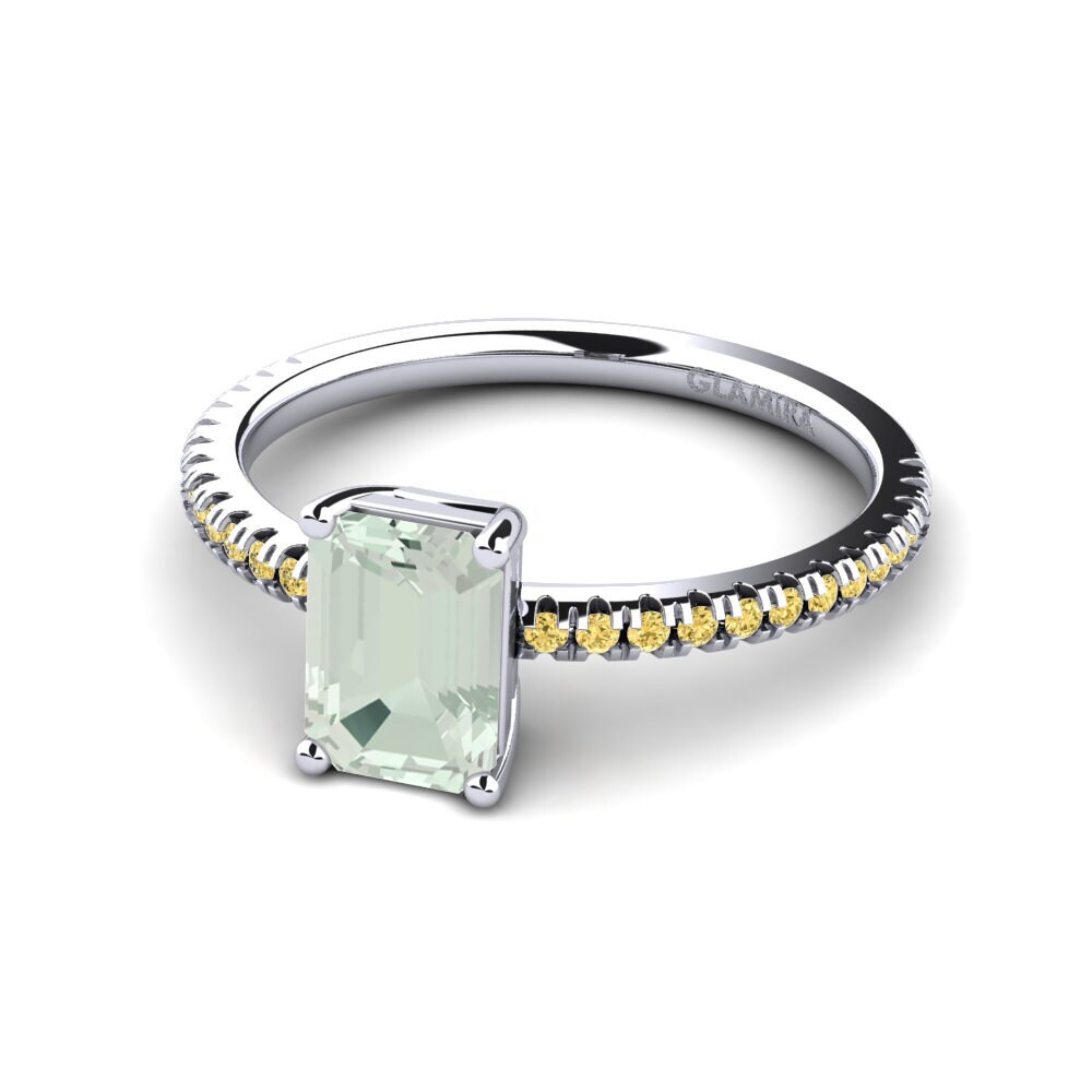 Green Amethyst Engagement Ring Aldea