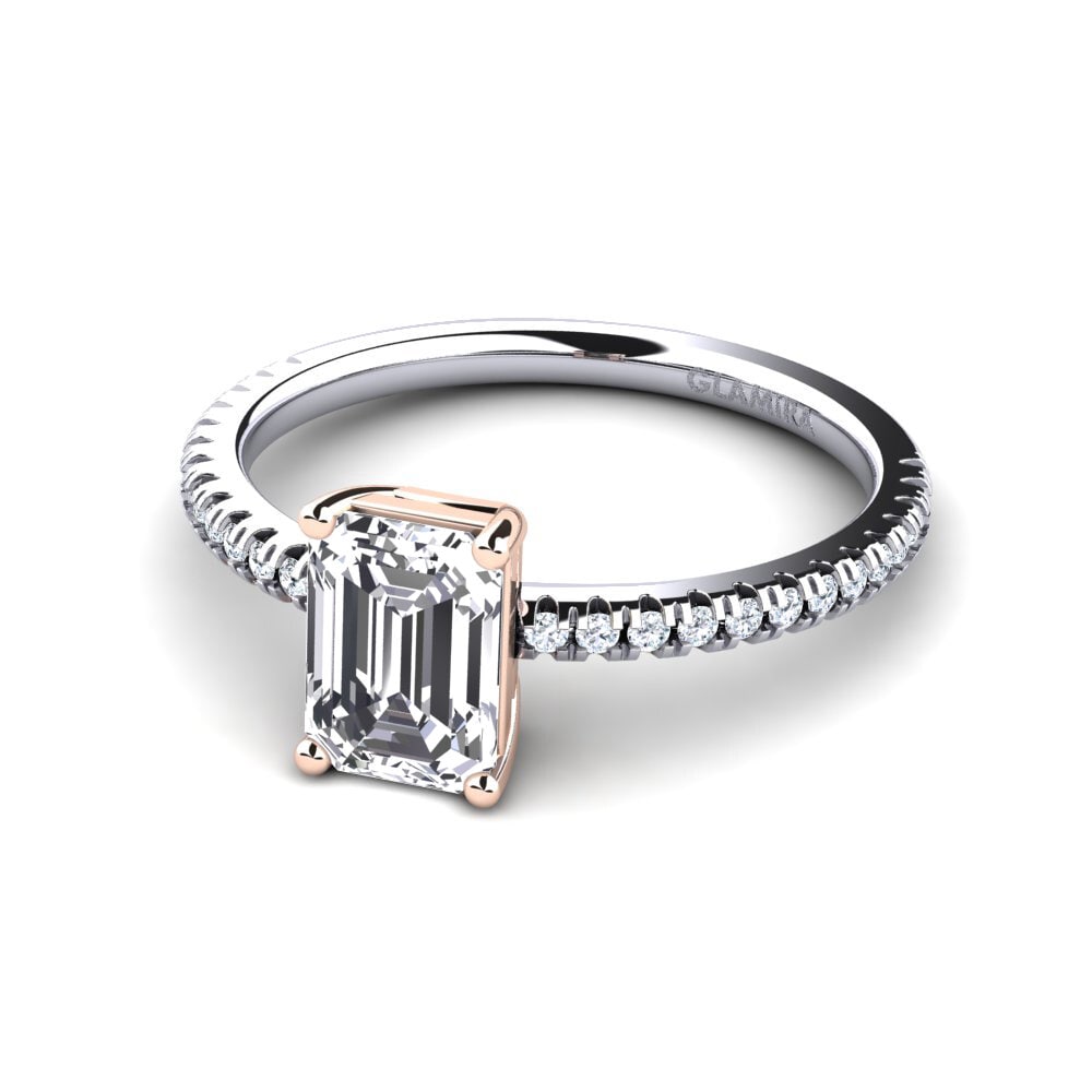18k White & Rose Gold Engagement Ring Aldea