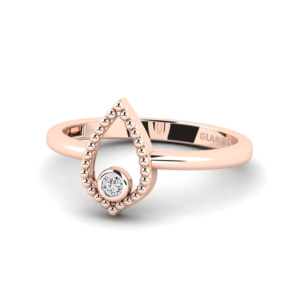 14k Oro Rosa Anillo de compromiso Aldean