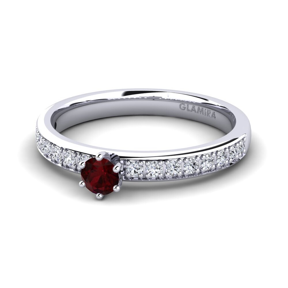 Garnet Engagement Ring Ageall 0.16 crt