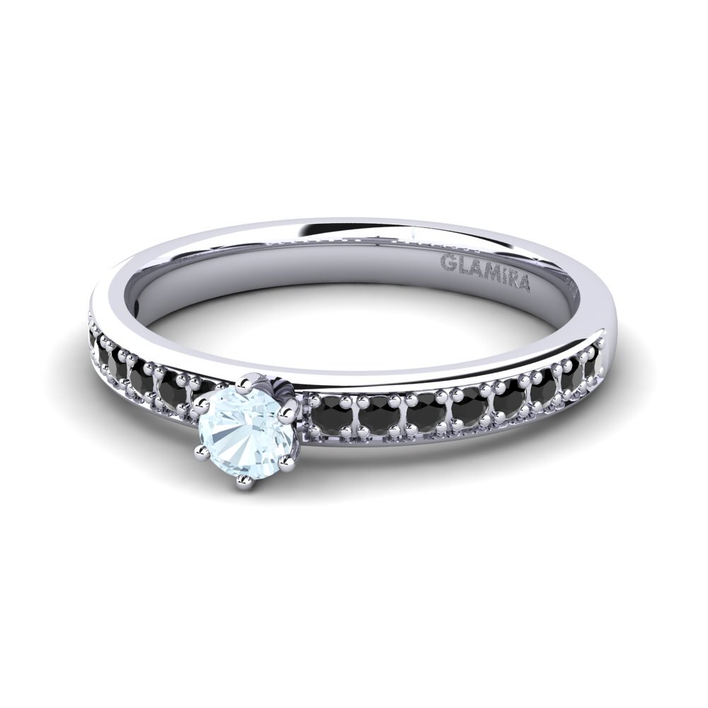 Aquamarine Engagement Ring Ageall 0.16 crt