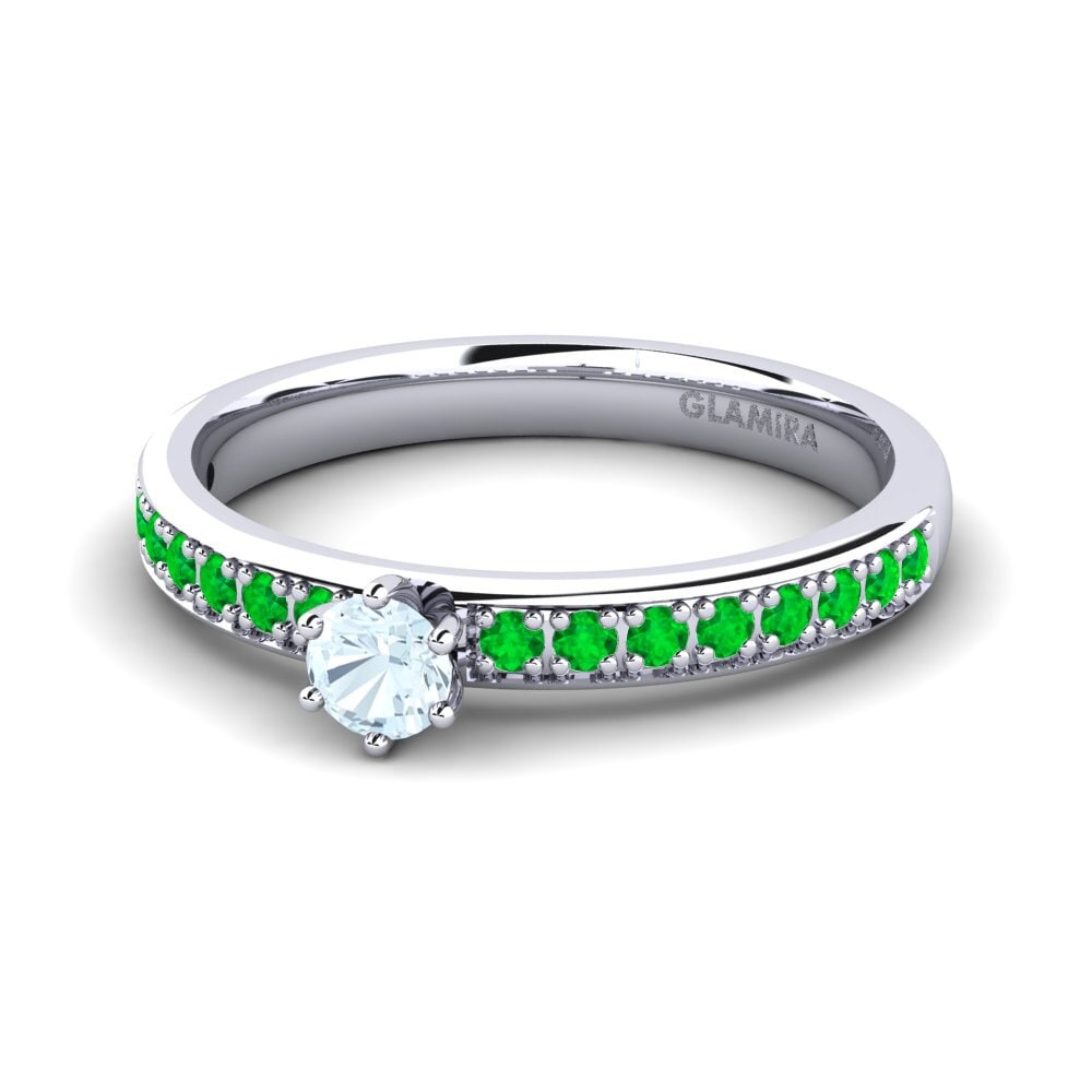 Aguamarina Anillo de compromiso Ageall 0.16 crt