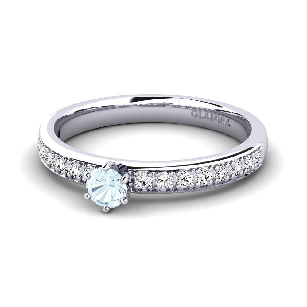 Aguamarina Anillo de compromiso Ageall 0.16 crt