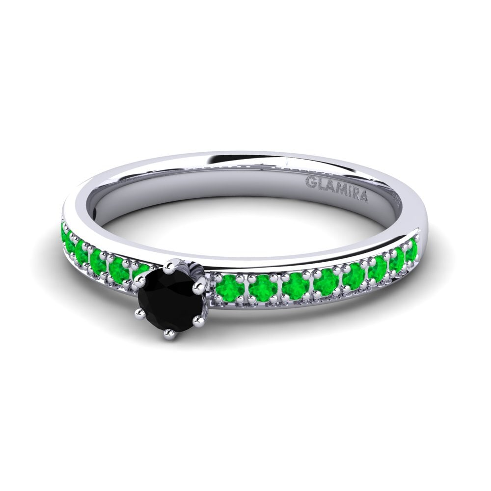 Diamante Negro Anillo de compromiso Ageall 0.16 crt