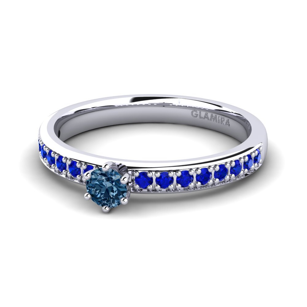 Blue Diamond Engagement Ring Ageall 0.16 crt
