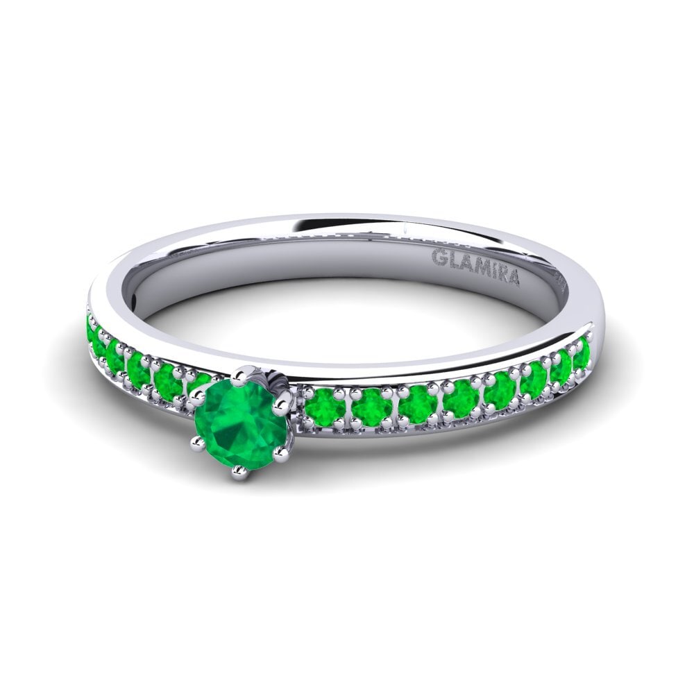 Esmeralda Anillo de compromiso Ageall 0.16 crt