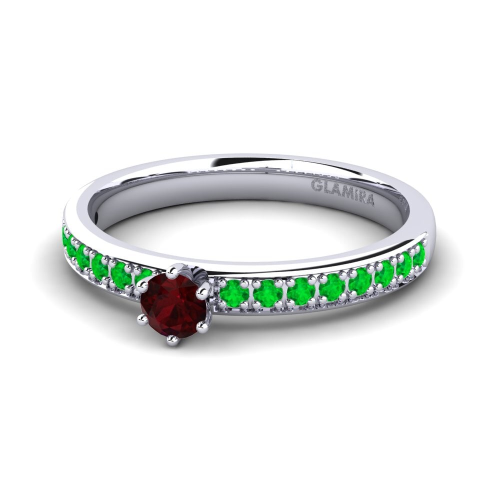 Garnet Engagement Ring Ageall 0.16 crt