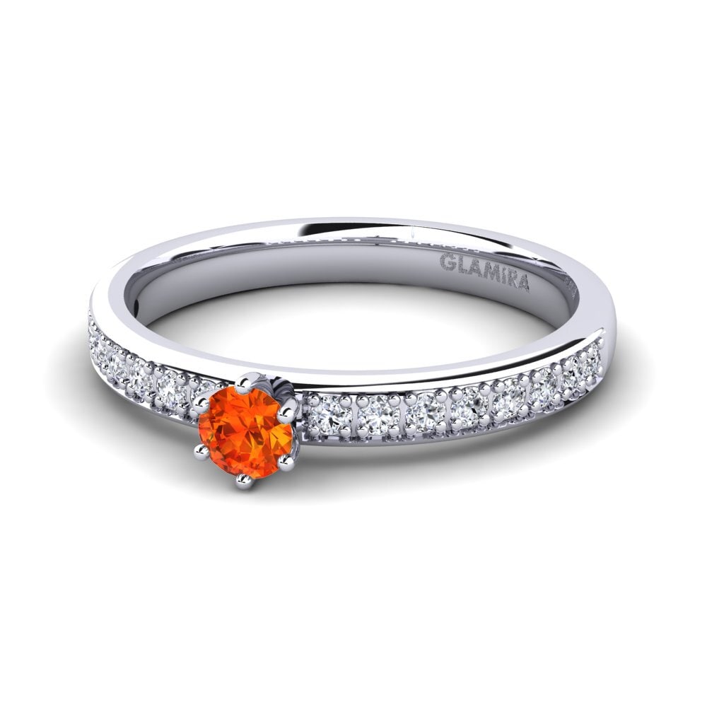 Zafiro Naranja Anillo de compromiso Ageall 0.16 crt