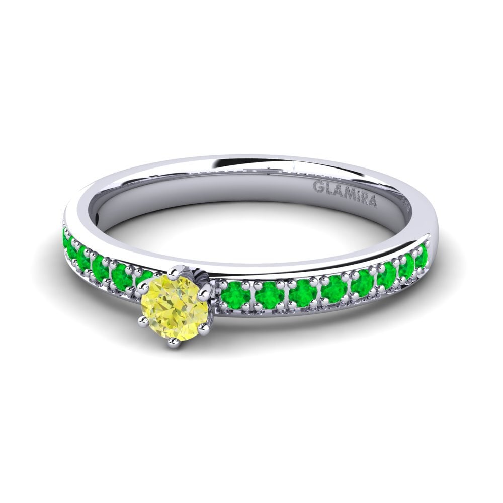 Yellow Diamond Engagement Ring Ageall 0.16 crt