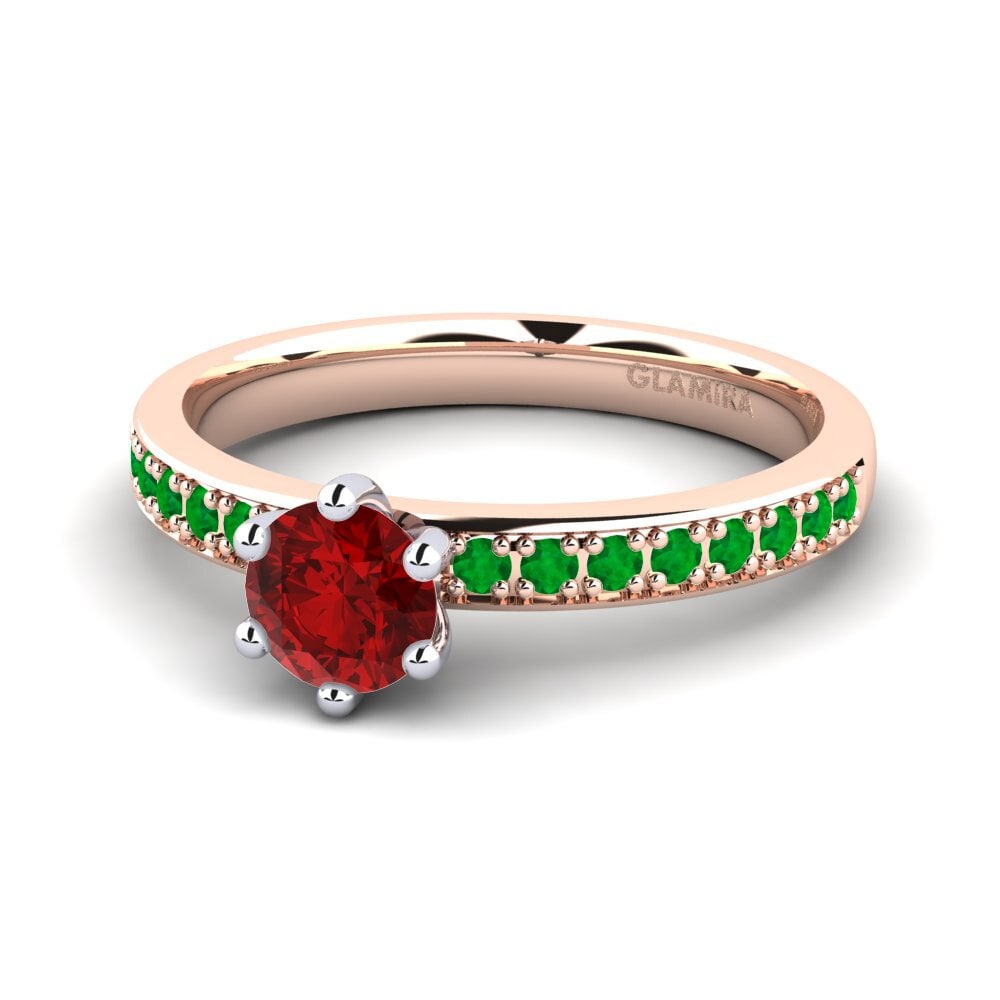 14k Rose & White Gold Engagement Ring Ageall 0.5 crt