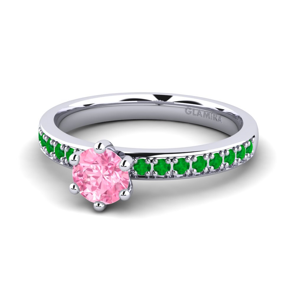 18ct White Gold Pink Sapphire Engagement Ring Ageall 0.5 crt