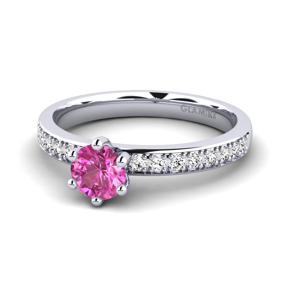 Topacio Rosa Anillo de compromiso Ageall 0.5 crt