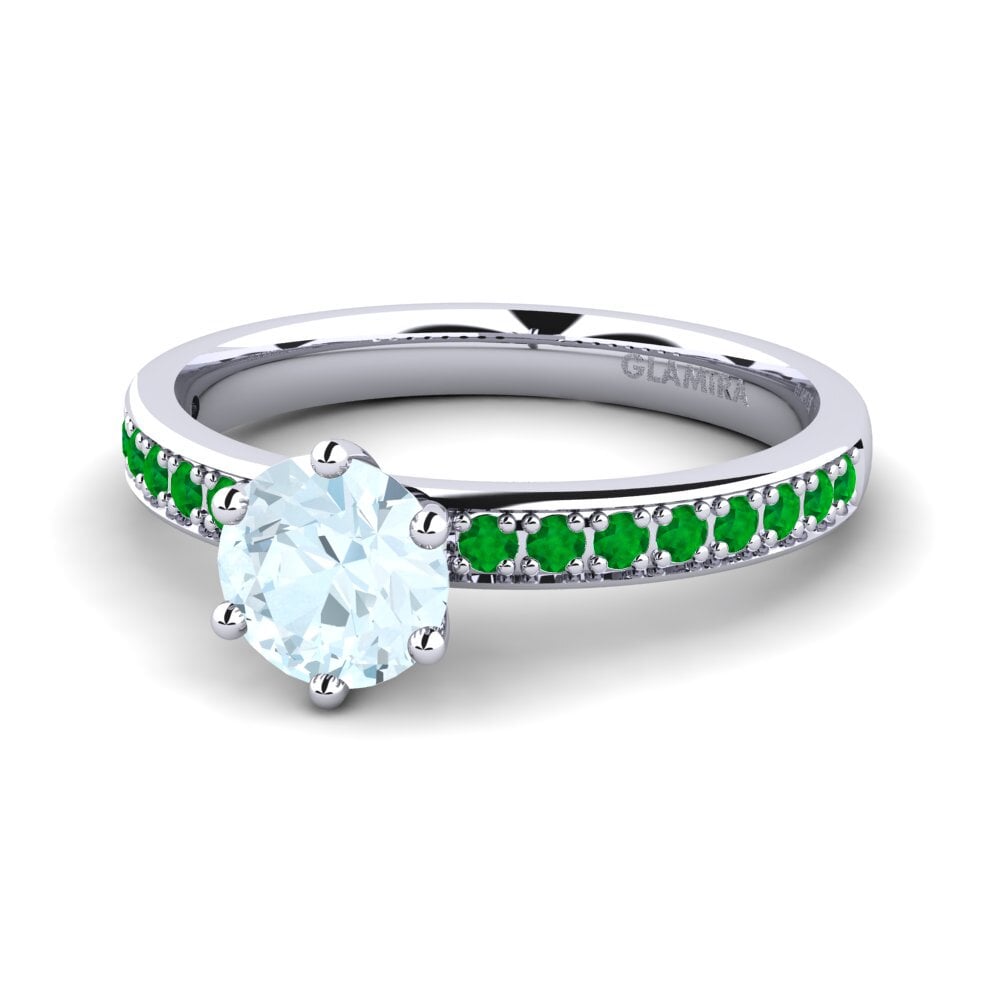 Aguamarina Anillo de compromiso Ageall 0.8 crt