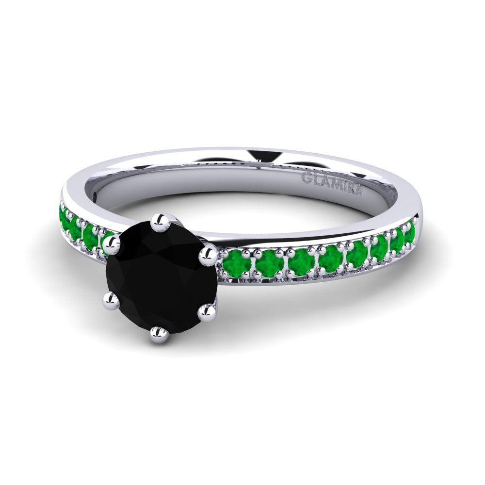 Diamante Negro Anillo de compromiso Ageall 0.8 crt