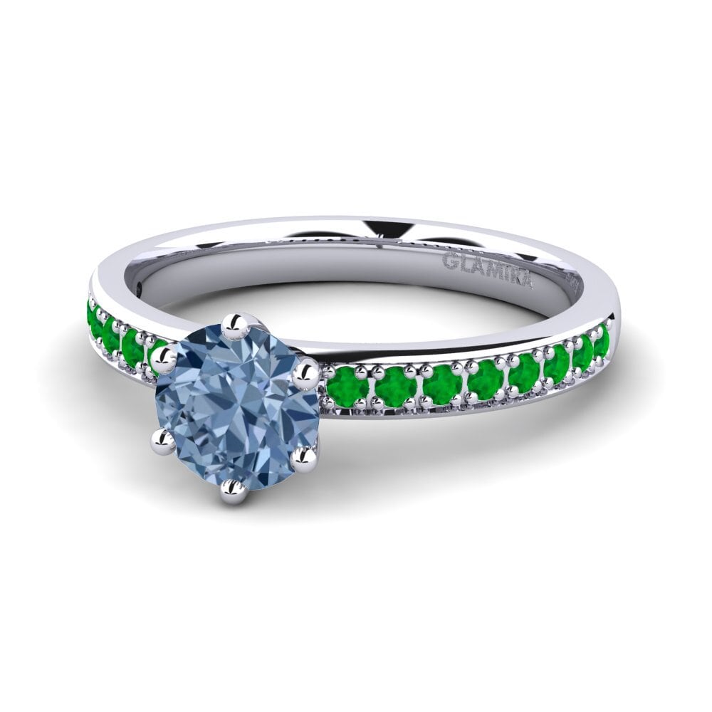 Blue Diamond Engagement Ring Ageall 0.8 crt