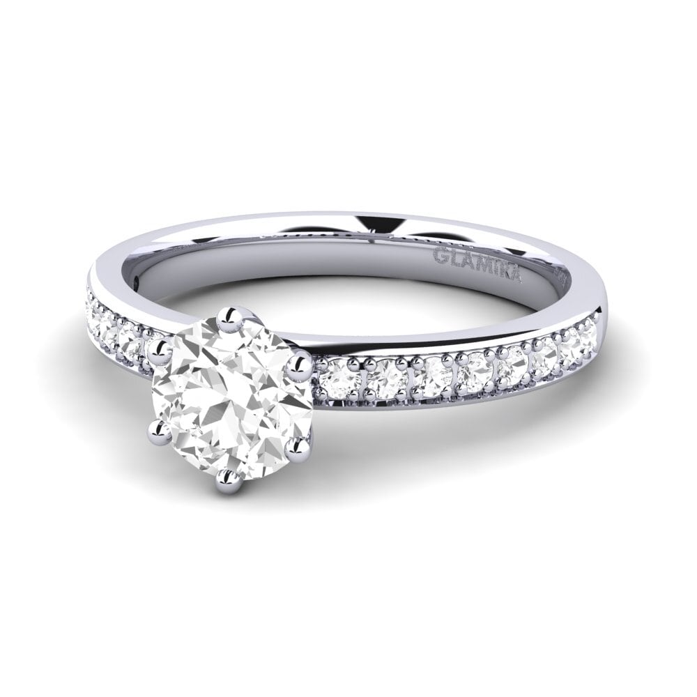 Zafiro blanco Anillo de compromiso Ageall 0.8 crt