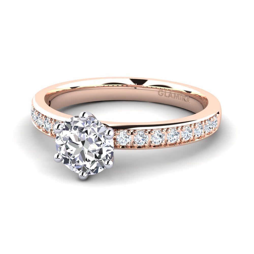 585 Rot & Weißgold Verlobungsring Ageall 0.8 crt