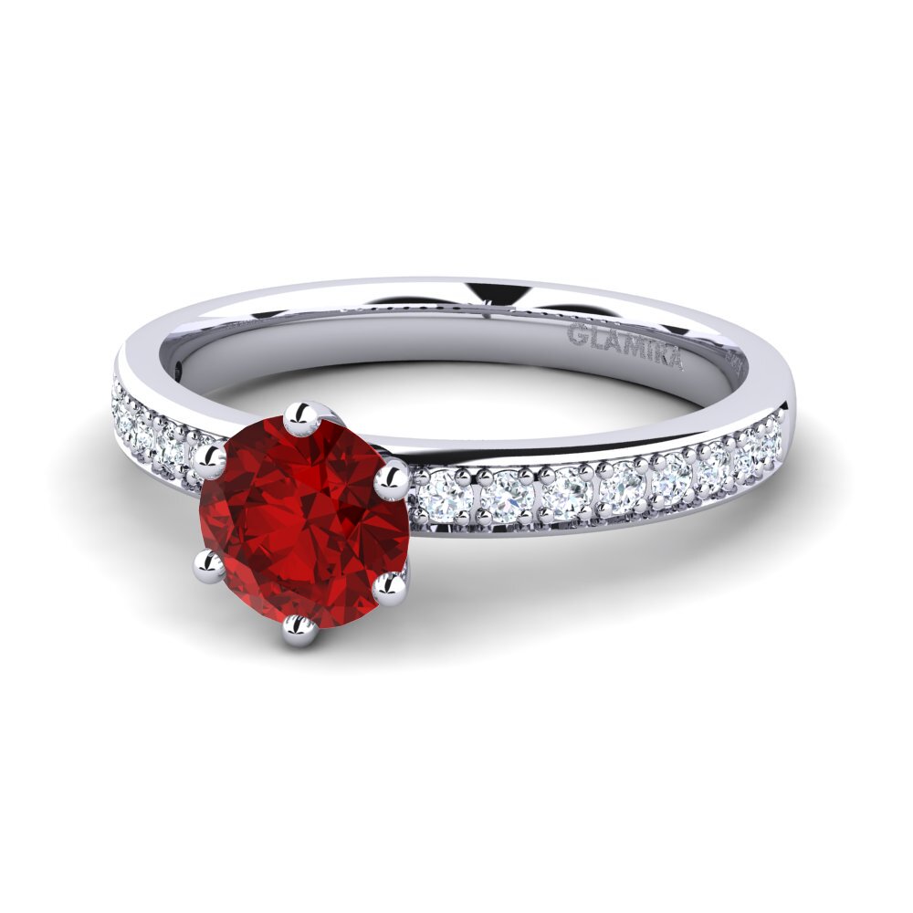 Ruby (Lab Created) Engagement Ring Ageall 0.8 crt