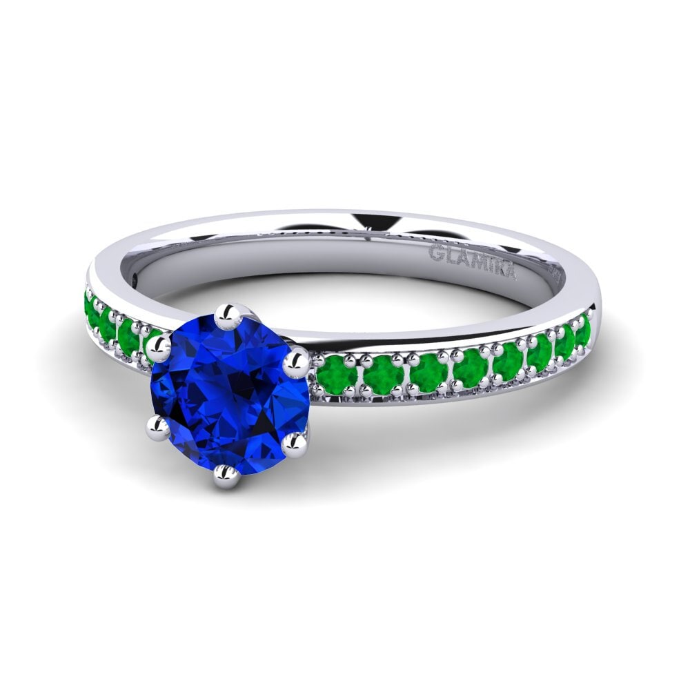 Sapphire (Lab Created) Engagement Ring Ageall 0.8 crt