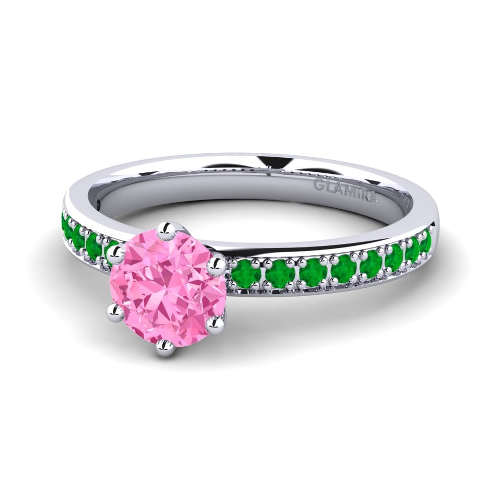 18ct White Gold Pink Sapphire Engagement Ring Ageall 0.8 crt