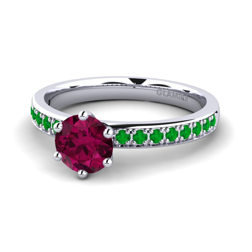 Rhodolite Garnet Engagement Ring Ageall 0.8 crt