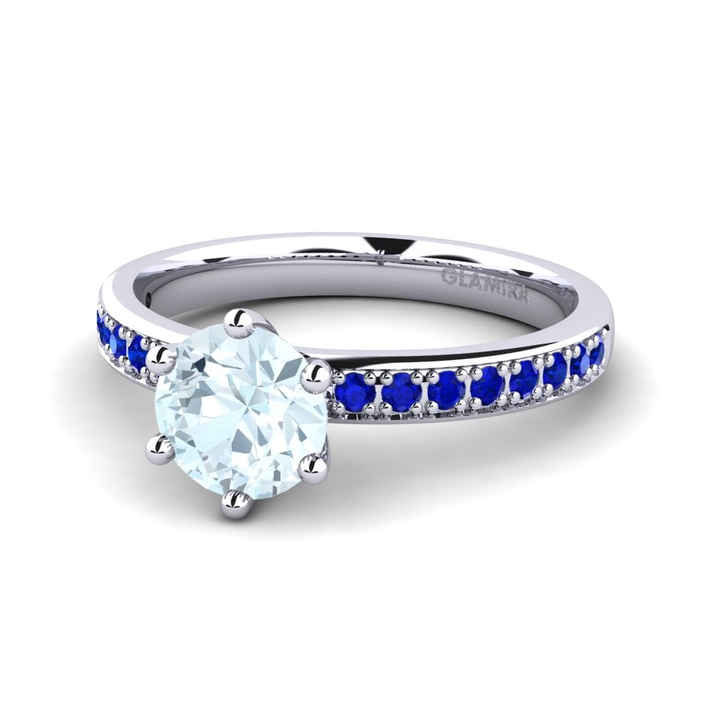Aguamarina Anillo de compromiso Ageall 1.0 crt