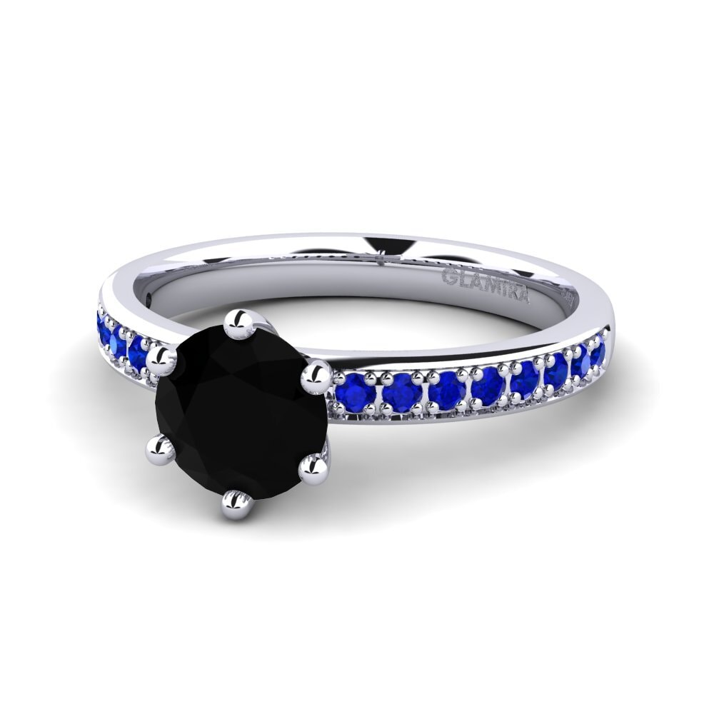 Black Diamond Engagement Ring Ageall 1.0 crt