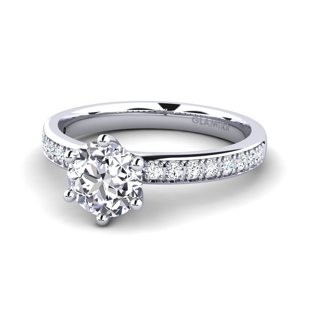 Anillos Diamante Solitario Pavé