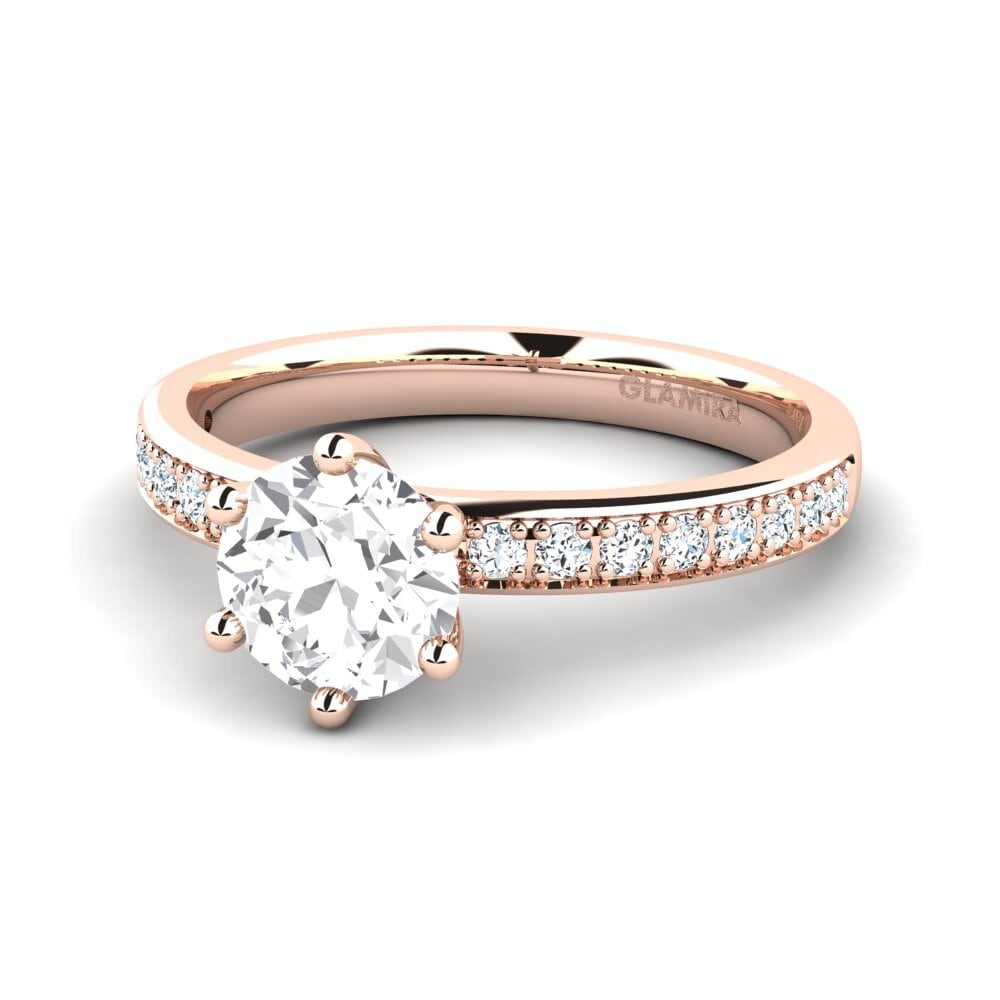 Anéis de Noivado Solitaire Pavê red-750