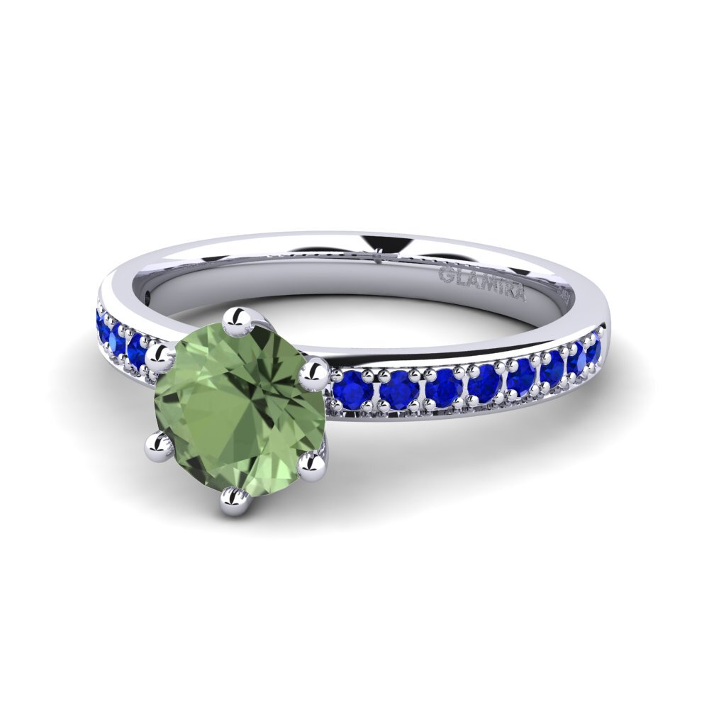 Green Sapphire Engagement Ring Ageall 1.0 crt