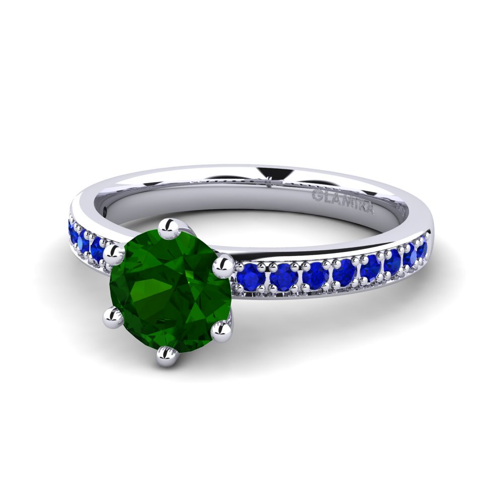 Turmalina verde Anillo de compromiso Ageall 1.0 crt