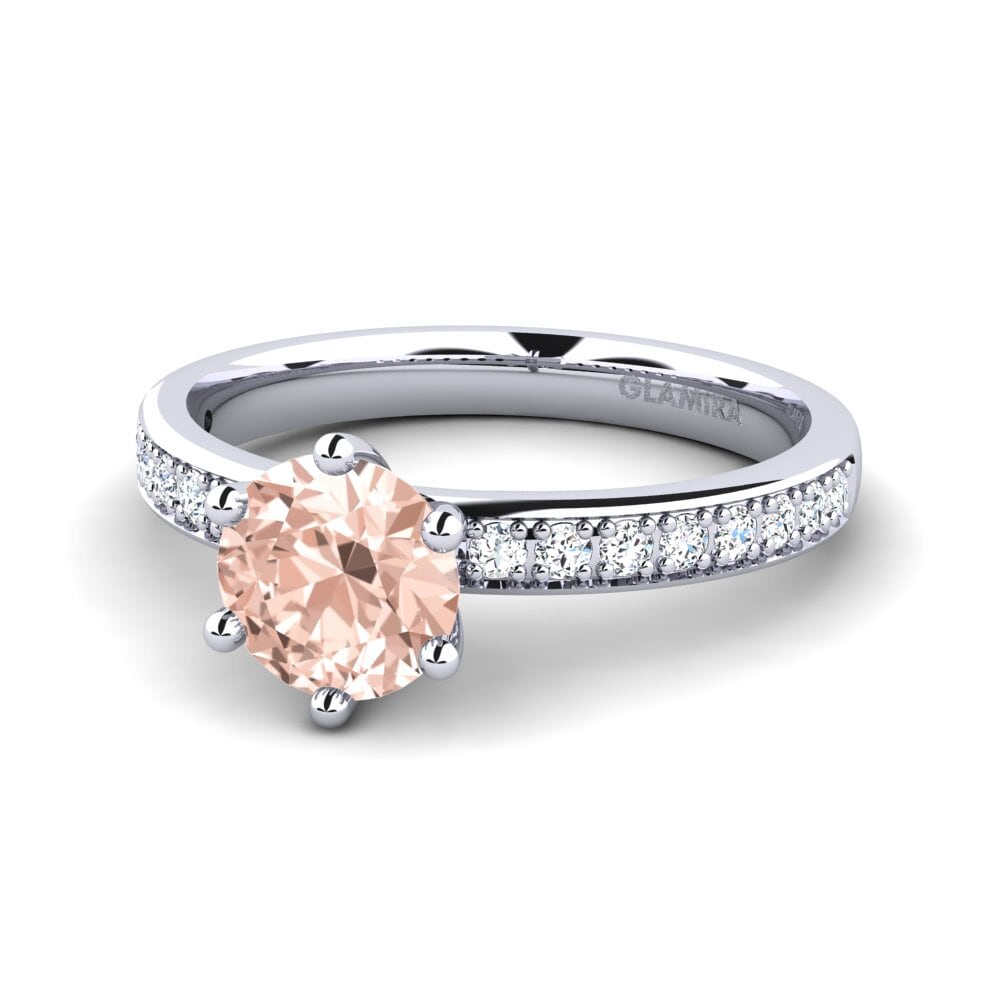 Anillos Morganita Solitario Pavé