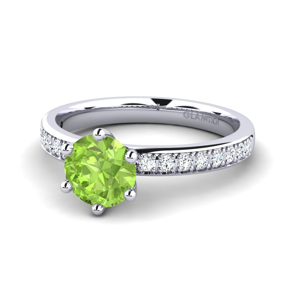 Anillos Peridoto Solitario Pavé
