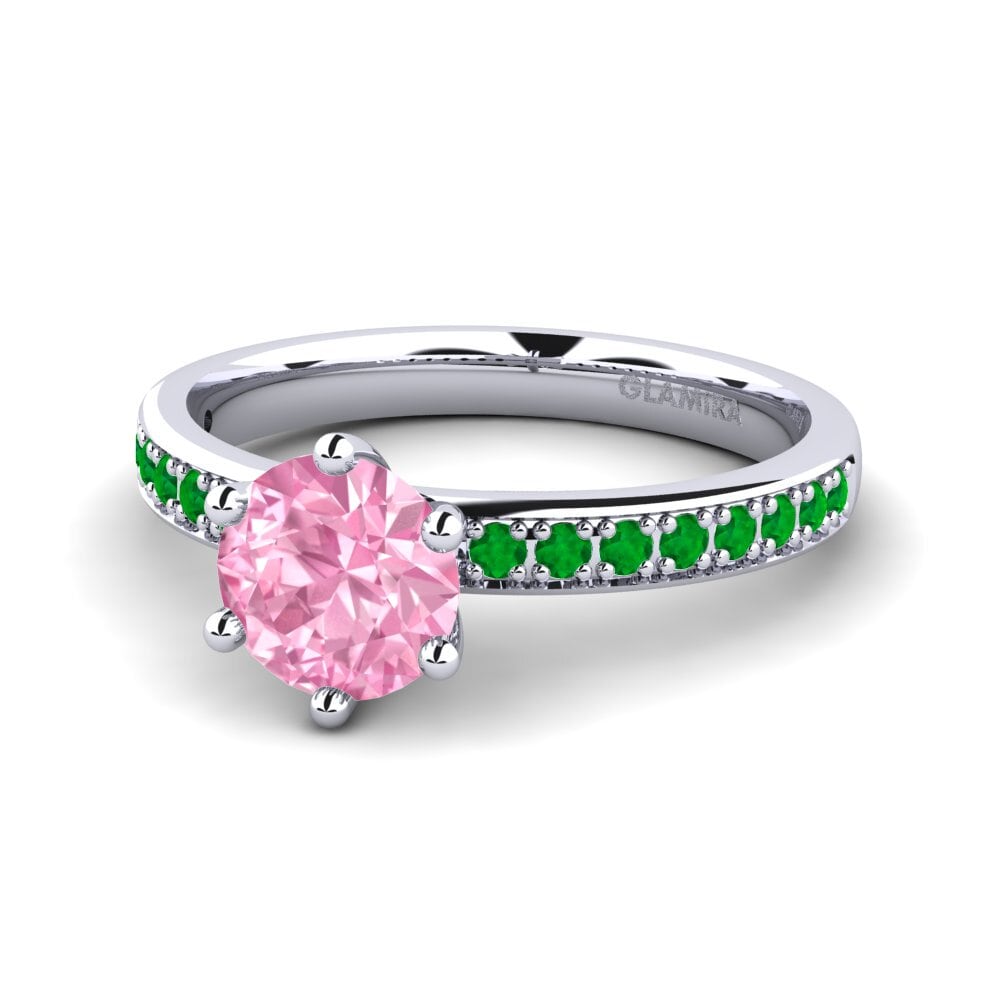 18ct White Gold Pink Sapphire Engagement Ring Ageall 1.0 crt