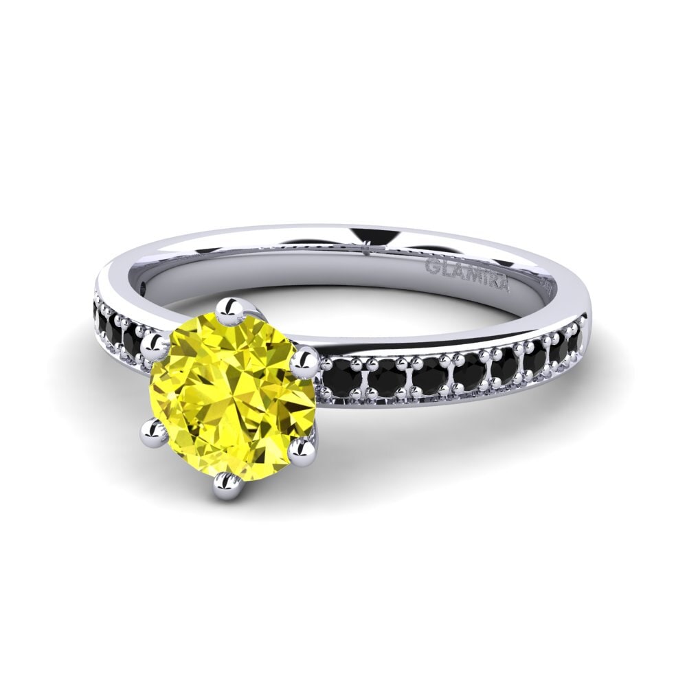 18k Oro Blanco Anillo de compromiso Ageall 1.0 crt