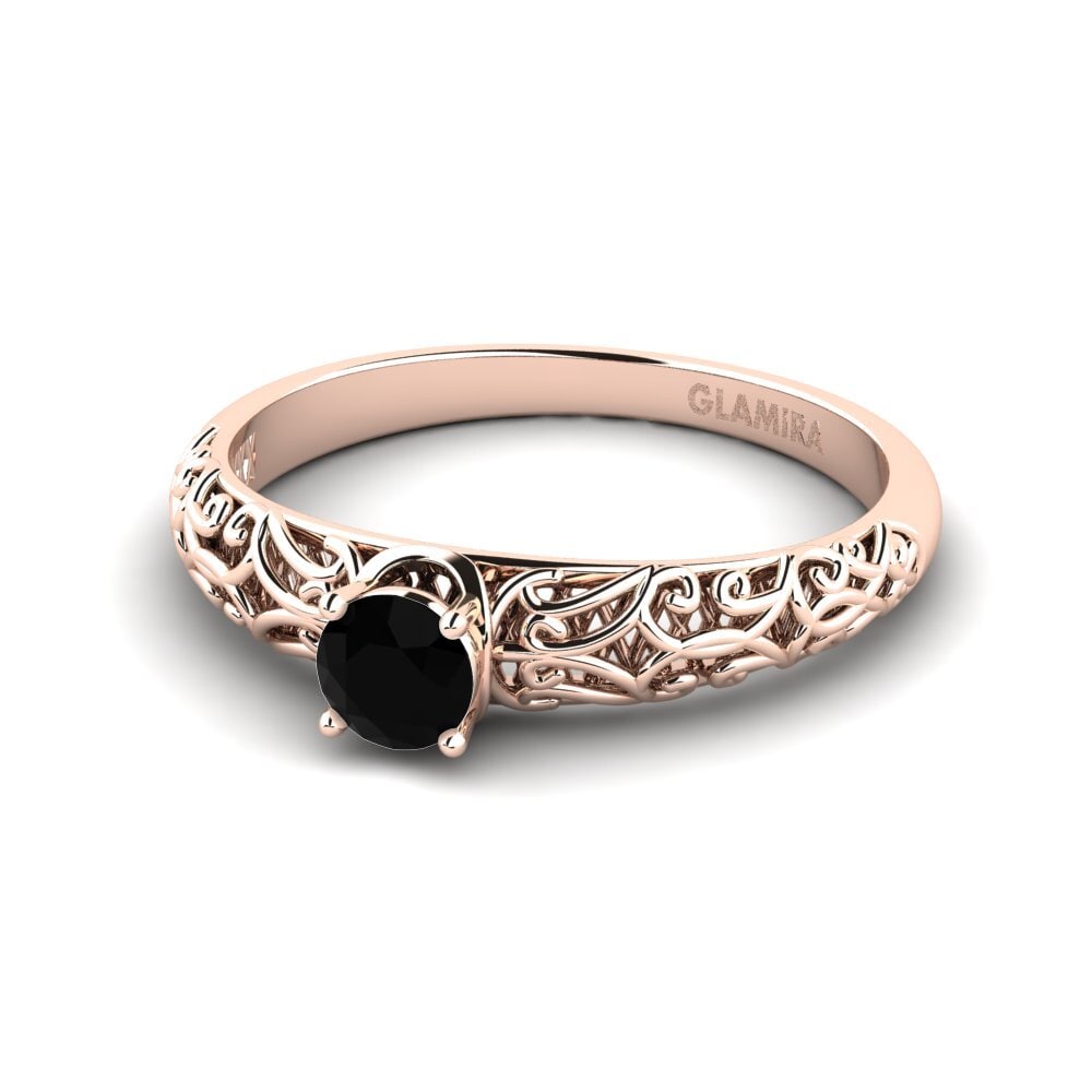 Diamante Negro Anillo de compromiso Alfreda