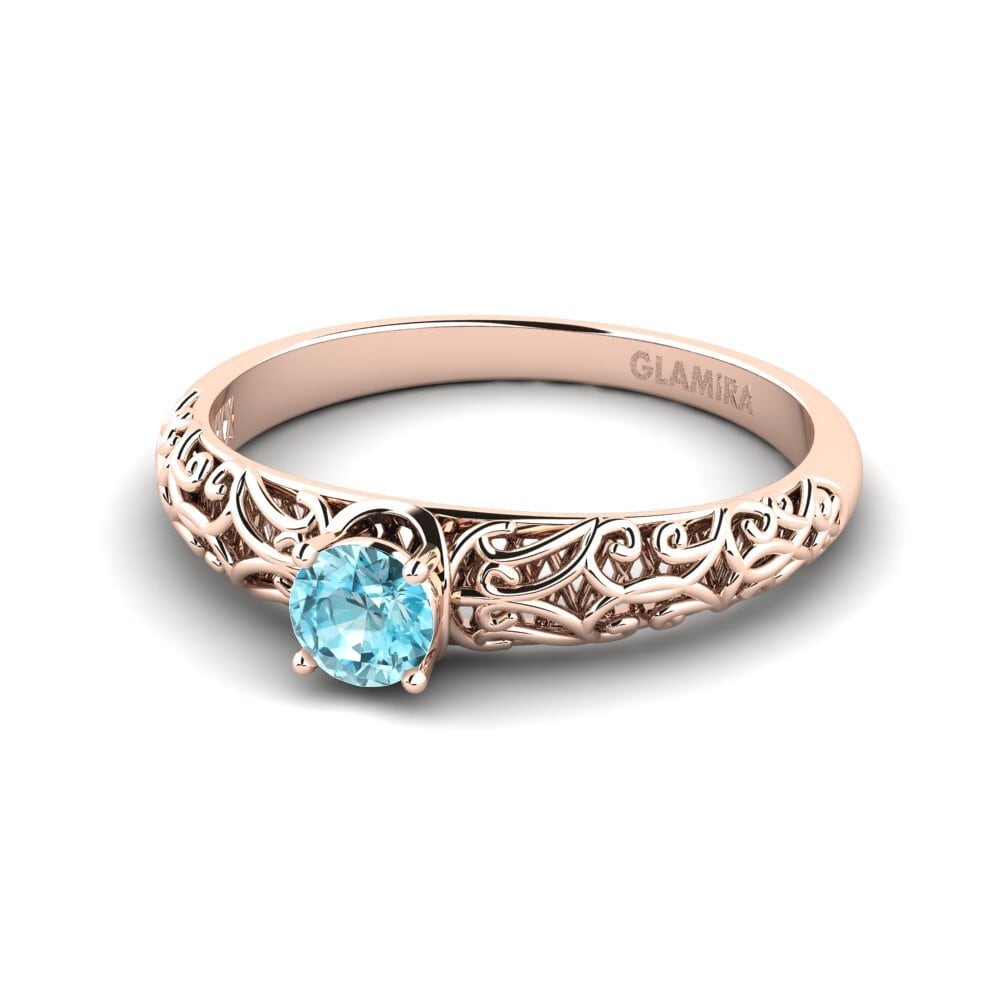 Blue Zircon Engagement Ring Alfreda