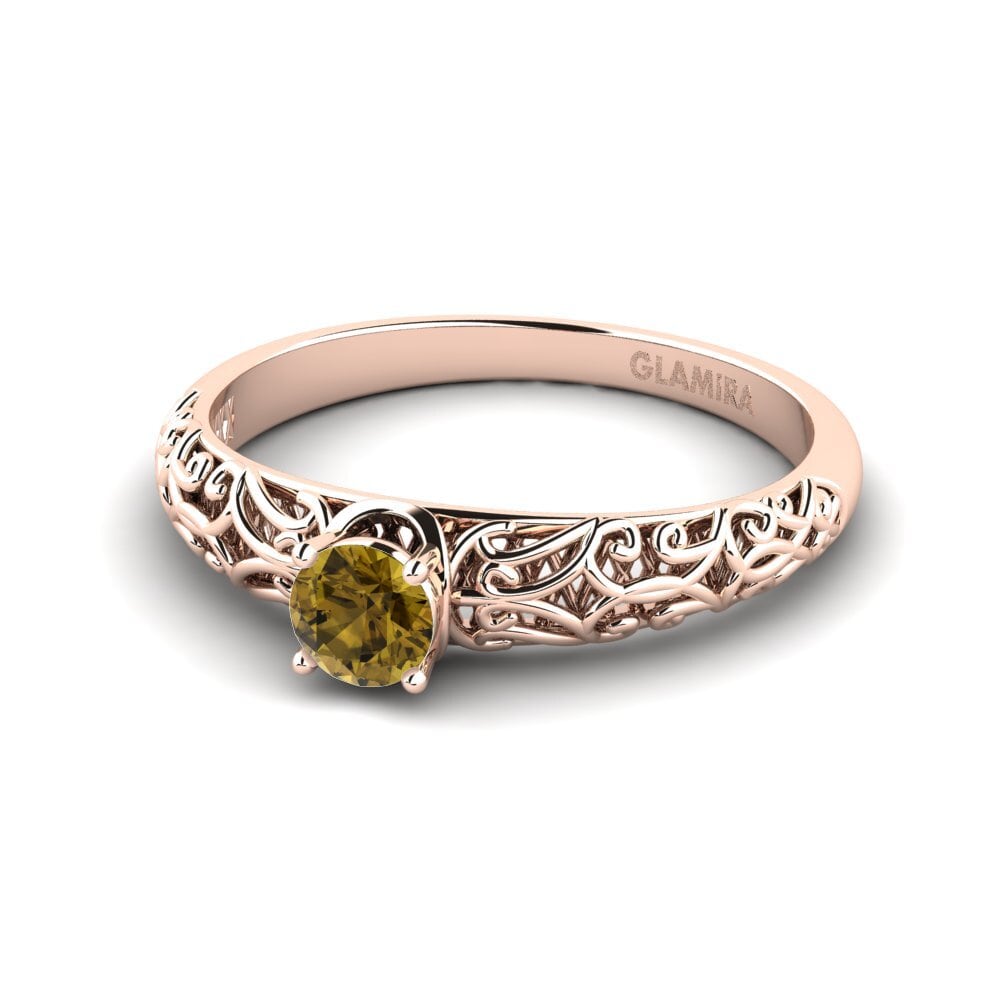 Circón Marrón Anillo de compromiso Alfreda